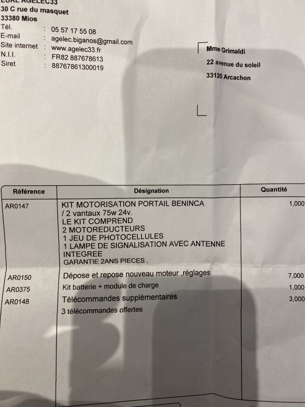  Pose de caméra à Biganos